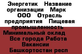 Энергетик › Название организации ­ Марк 4, ООО › Отрасль предприятия ­ Пищевая промышленность › Минимальный оклад ­ 1 - Все города Работа » Вакансии   . Башкортостан респ.,Баймакский р-н